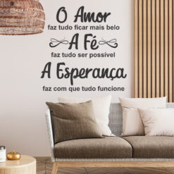 Adesivo de Parede O Amor A Fé A Esperança