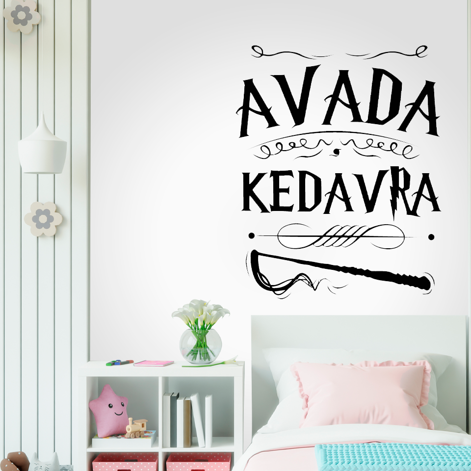 Adesivo Decorativo Frases Feitiços Harry Potter