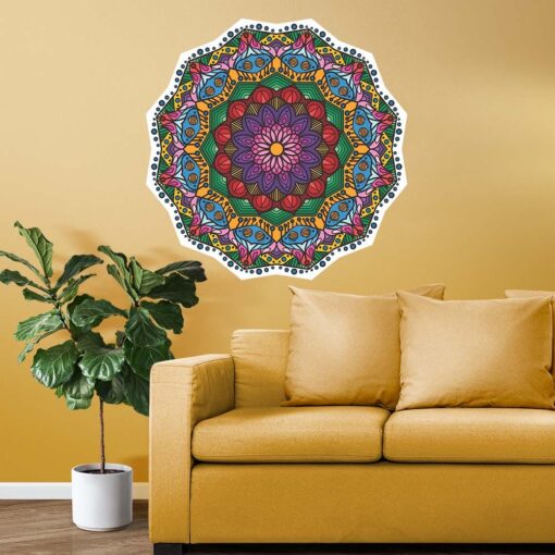 Adesivo de Parede Mandala Colorida