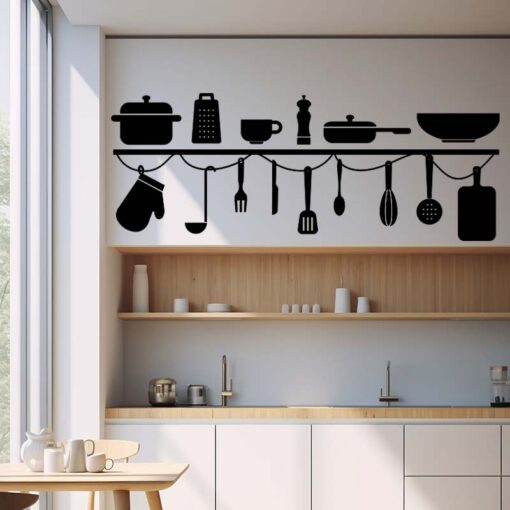 Adesivo Decorativo de Cozinha com Silhuetas de Utensílios