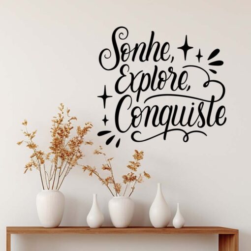 Adesivo de Parede Sonhe, Explore, Conquiste