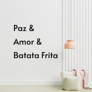 adesivo divertido paz amor e batata frita