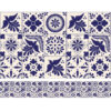 Faixa Decorativa Azulejo Português Folhas e Flores Geométricas