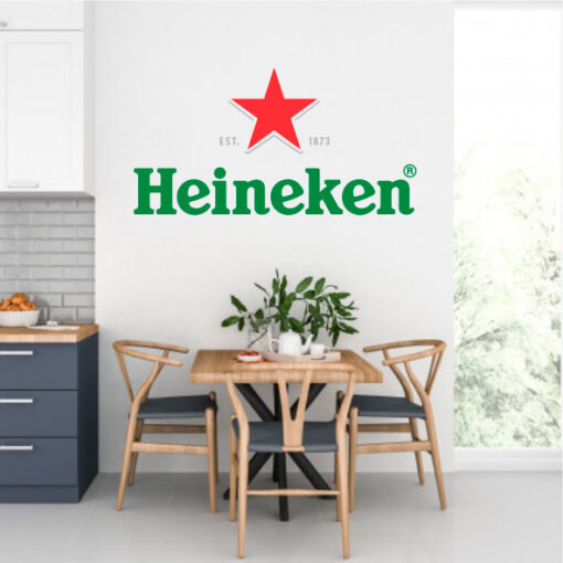 Adesivo de Parede Logo Cerveja Heineken